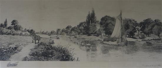 Richard Winter Canal scene 36 x 70cm